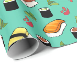 Maki en Nigiri Sushi met Wasabi en Ginger Cadeaupapier