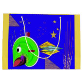 "Makin' Bubbles" Grote Glanzend Gift Bag Large Cadeautasje (Achterkant)