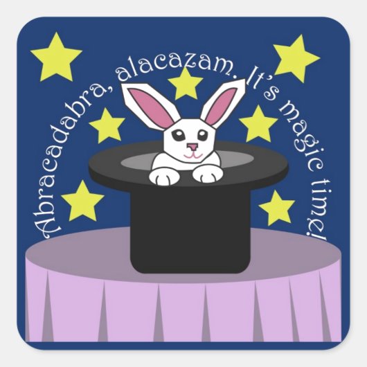 Makin' Magic Bunny Vierkante Sticker (Voorkant)