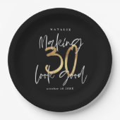 Making 30 kijken goed goud Verjaardagsfeest Papieren Bordje (Voorkant)
