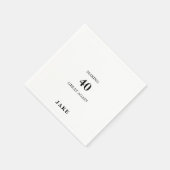 Making 40 Great Again Black Text Birthday Party Servet (Hoek)