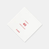 Making 40 Great Again Red Text Birthday Party Servet (Hoek)