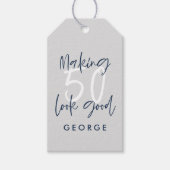 Making 50 kijken goed gouden verjaardag dank u gif cadeaulabel (Voorkant)