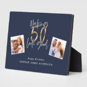 making 50 look good blue and gold birthday  fotoplaat (Zijkant)