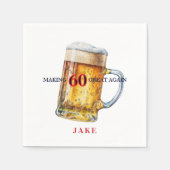 Making 60 Great Again Bier Verjaardagsfeestje Servet (Voorkant)