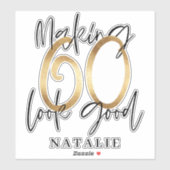 Making 60 kijken goed 60e verjaardag typografie go sticker (Vel)