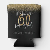 Making 60 kijken goed gouden glitter verjaardag blikjeskoeler (Achterkant)