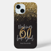 Making 60 kijken goed gouden glitter verjaardag Case-Mate iPhone case (Achterkant)