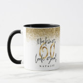 Making 60 kijken goed gouden glitter verjaardagsgu mok (Links)