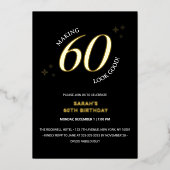 Making 60 ziet er goed 60ste verjaardag goud folie uitnodiging (Voorkant)
