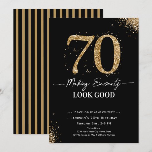 Making 70 Look Good Birthday Kaart (Voorkant / Achterkant)