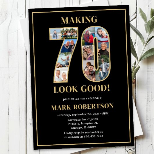 Making 70 Look Good Photo Birthday Kaart