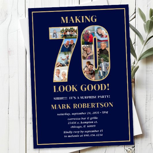 Making 70 Look Good Photo Surprise Birthday Kaart