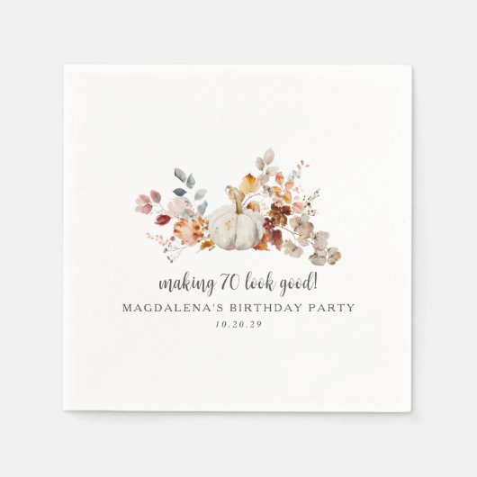 Making 70 ziet er goed op maat Herfst Verjaardag Servet (Voorkant)