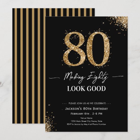 Making 80 Look Good Birthday Kaart (Voorkant / Achterkant)
