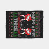 Making A Fist Checking You Twice Ugly Ice Hockey C Fleece Deken (Voorkant (Horizontaal))