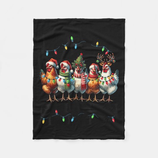 Making A List Chicken It Twice Christmas Xmas Chic Fleece Deken (Voorkant)