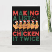 Making A List Chicken It Twice Christmas Xmas Chic Kaart (Voorkant)
