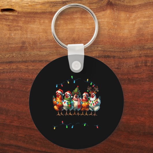 Making A List Chicken It Twice Christmas Xmas Chic Sleutelhanger (Voorkant)