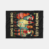 Making A List Chicken It Twice Funny Mama Chicken Fleece Deken (Voorkant (Horizontaal))