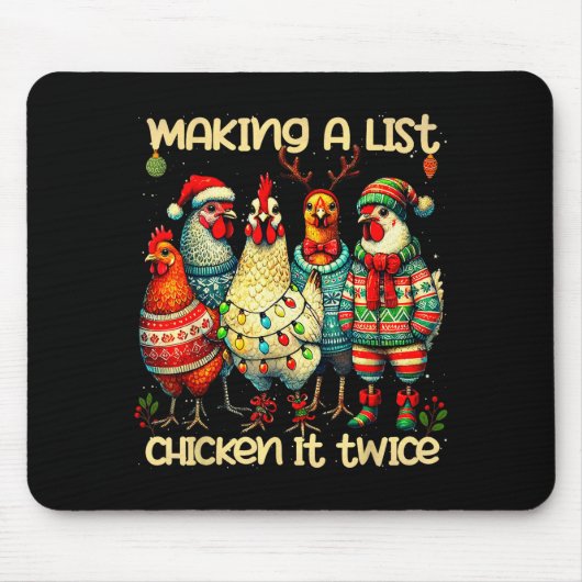 Making A List Chicken It Twice Funny Mama Chicken Muismat (Voorkant)
