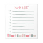 Making A List | Christmas Shopping Gift Notepad Notitieblok (Voorkant)