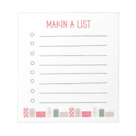 Making A List | Christmas Shopping Gift Notepad Notitieblok