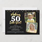 Making AGE Look Good 2 foto's Zwart Goud Verjaarda Kaart (Voorkant)