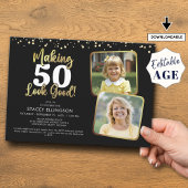 Making AGE Look Good 2 foto's Zwart Goud Verjaarda Kaart