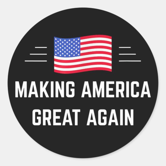 Making America Great Again Ronde Sticker (Voorkant)