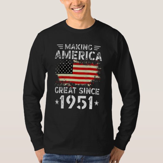 Making America Great Since 1951 USA Flag Retro Bir T-shirt (Voorkant)