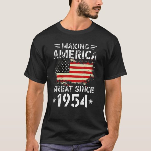 Making America Great Since 1954 USA Flag Retro Bir T-shirt (Voorkant)