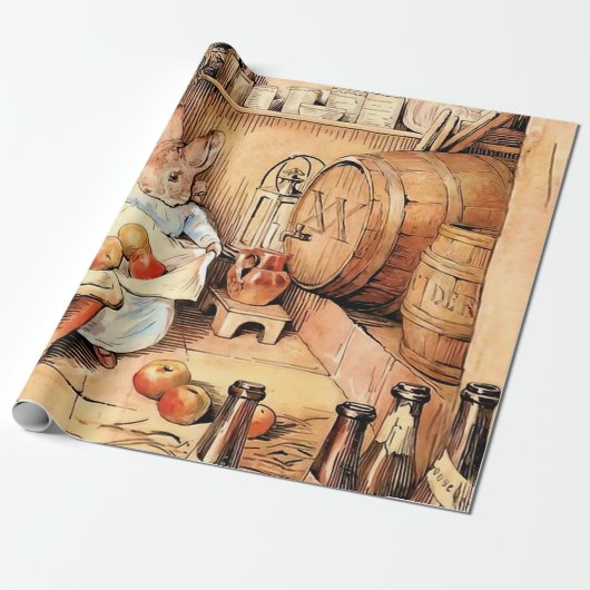 "Making Apple Cider" van Beatrix Potter Cadeaupapier (Uitgerold)