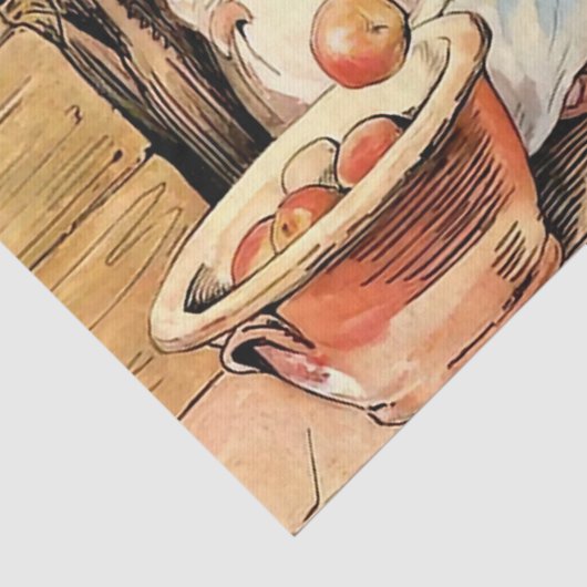"Making Apple Cider" van Beatrix Potter Tissuepapier (Detail)
