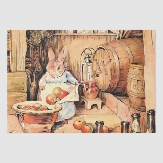 "Making Apple Cider" van Beatrix Potter Tissuepapier (Voorkant)
