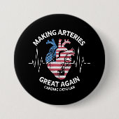 Making Arteries Great Again Hartkatheterisatielab Ronde Button 7,6 Cm (Voorkant)