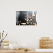 Making Butter Tea (Foto van David Berry) Poster (Keuken)