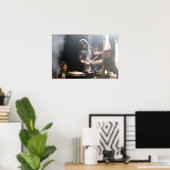 Making Butter Tea (Foto van David Berry) Poster (Thuiskantoor)