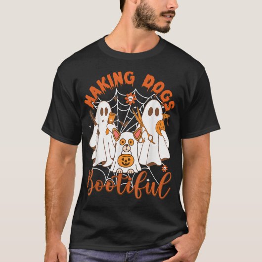 Making Dogs Bootiful Halloween Ghost Puppy Mannen T-shirt (Voorkant)