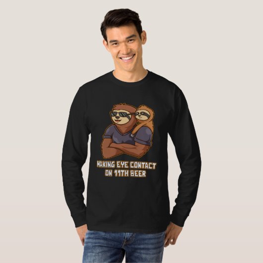 Making Eye Contact on 11th Beer Dad Beer Daddy Dr T-shirt (Voorkant volledig)
