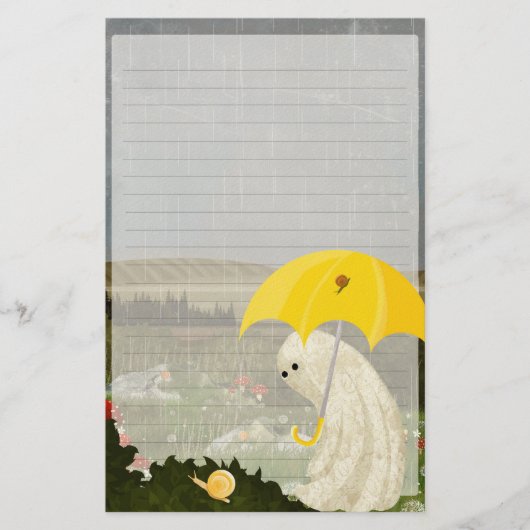 Making Friends - Cute Ghost Lined Writing Paper Briefpapier (Voorkant)