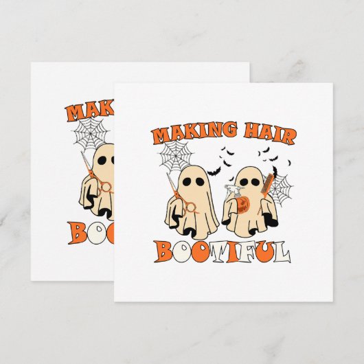Making Hair Grappig Ghost Kapper Halloween Bedankkaart (Voorkant / Achterkant)