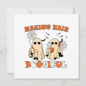 Making Hair Grappig Ghost Kapper Halloween Bedankkaart (Achterkant)