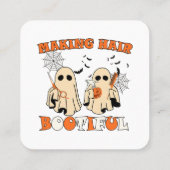 Making Hair Grappig Ghost Kapper Halloween Vierkante Visitekaartje (Achterkant)