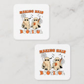 Making Hair Grappig Ghost Kapper Halloween Vierkante Visitekaartje (Voorkant / Achterkant)