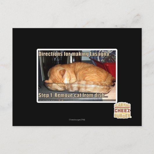 Making lasagna briefkaart (Voorkant)
