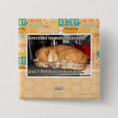 Making lasagna vierkante button 5,1 cm (Voorkant)