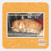 Making lasagna vierkante sticker (Voorkant)