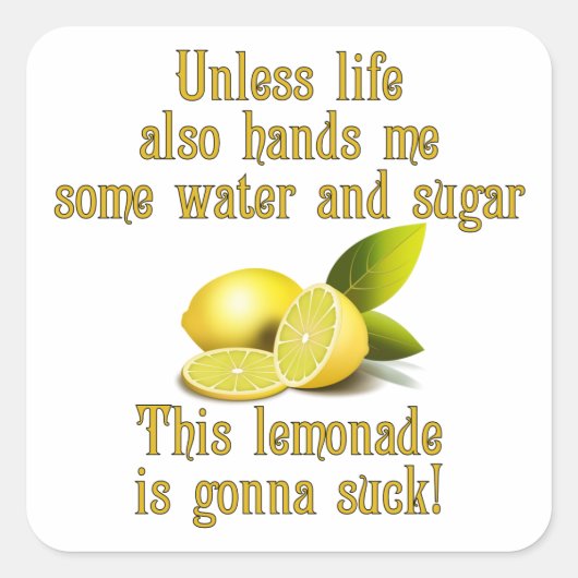 Making Lemonade Vierkante Sticker (Voorkant)