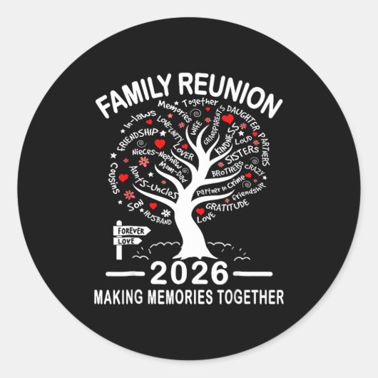 Making Memories Family Matching Group Family Reuni Ronde Sticker (Voorkant)
